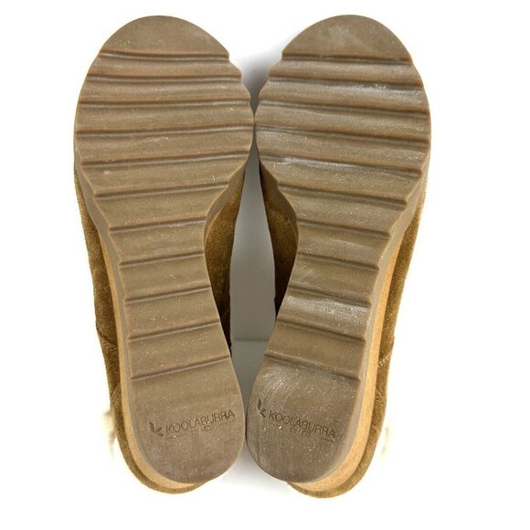 Koolaburra By Ugg Elladine Boot 11 Brown Suede Leather Ankle Bootie Wedge Womens - Picture 7 of 11